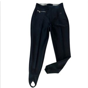 Bogner Elaine stirrup ski pants size 12 embossed paisley floral design black